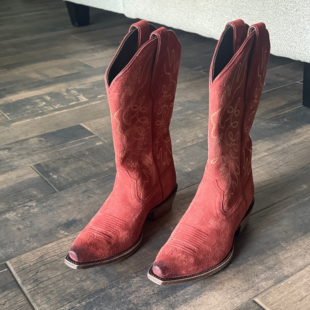 Ariat Red Suede Western Boots